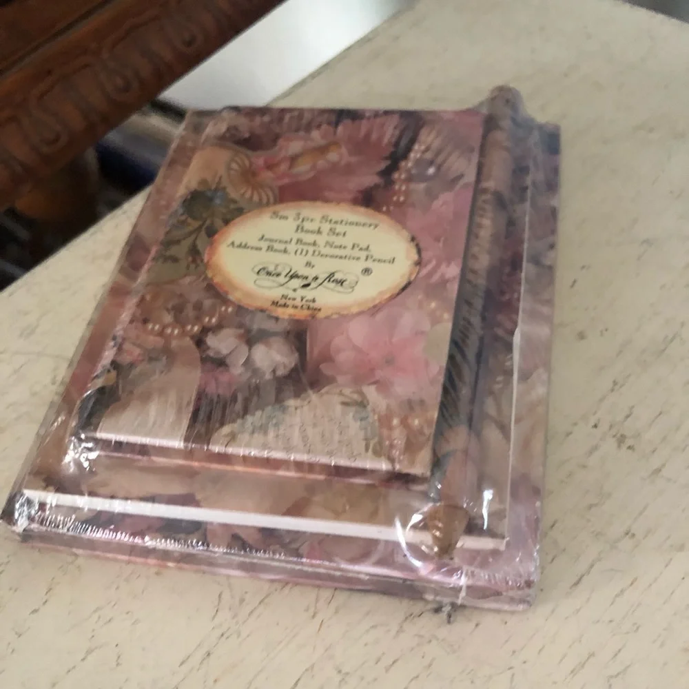 Vintage Once Upon a Rose 3 pc. Stationery Book Set
